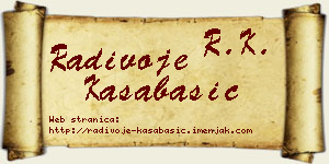 Radivoje Kasabašić vizit kartica